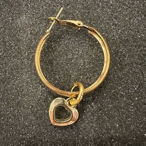 Faux Gold Heart Hoop Earrings